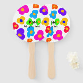 Rainbow flower pride liefde voeg naam tekst labtq  handwaaier (Voorkant en achterkant)