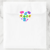 Rainbow flower pride liefde voeg naam tekst labtq  hart sticker (Tas)