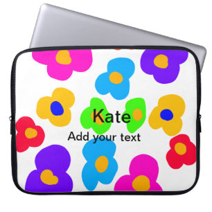 Rainbow flower pride liefde voeg naam tekst labtq laptop sleeve
