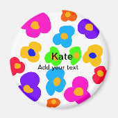 Rainbow flower pride liefde voeg naam tekst labtq magneet (Voorkant)