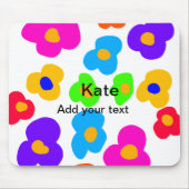 Rainbow flower pride liefde voeg naam tekst labtq  muismat (Voorkant)