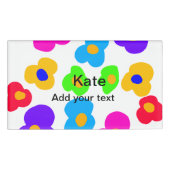 Rainbow flower pride liefde voeg naam tekst labtq  naambadge (Voorkant)