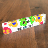 Rainbow flower pride liefde voeg naam tekst labtq  naambordje (Zijkant)