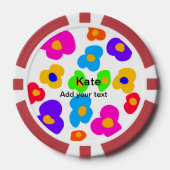 Rainbow flower pride liefde voeg naam tekst labtq  poker chips (Voorkant)
