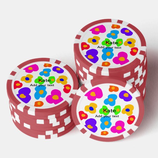 Rainbow flower pride liefde voeg naam tekst labtq  poker chips (Opstapeling)