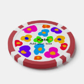 Rainbow flower pride liefde voeg naam tekst labtq  poker chips (Enkel)