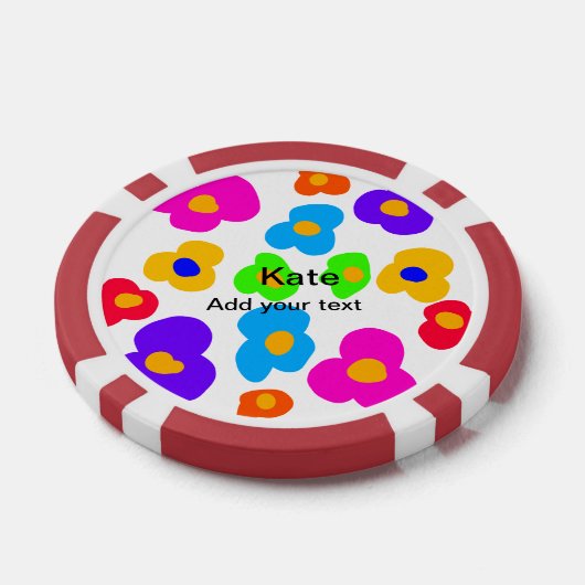 Rainbow flower pride liefde voeg naam tekst labtq  poker chips (Enkel)