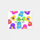 Rainbow flower pride liefde voeg naam tekst labtq post-it® notes (Voorkant)