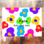 Rainbow flower pride liefde voeg naam tekst labtq raamsticker (Vel 2)