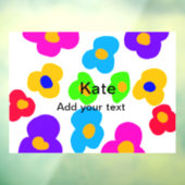 Rainbow flower pride liefde voeg naam tekst labtq raamsticker (Vel 3)