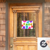 Rainbow flower pride liefde voeg naam tekst labtq raamsticker (Huis Deur)