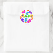 Rainbow flower pride liefde voeg naam tekst labtq  ronde sticker (Tas)