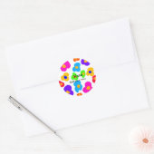 Rainbow flower pride liefde voeg naam tekst labtq  ronde sticker (Envelop)