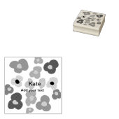 Rainbow flower pride liefde voeg naam tekst labtq  rubberstempel (Gestempeld)