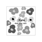 Rainbow flower pride liefde voeg naam tekst labtq  rubberstempel (Afrduk)