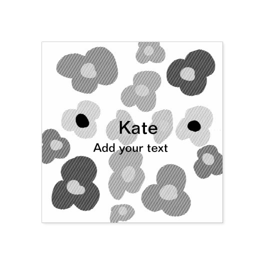 Rainbow flower pride liefde voeg naam tekst labtq  rubberstempel (Afrduk)