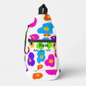 Rainbow flower pride liefde voeg naam tekst labtq  sling bag (Voorkant)