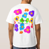 Rainbow flower pride liefde voeg naam tekst labtq  t-shirt (Achterkant)