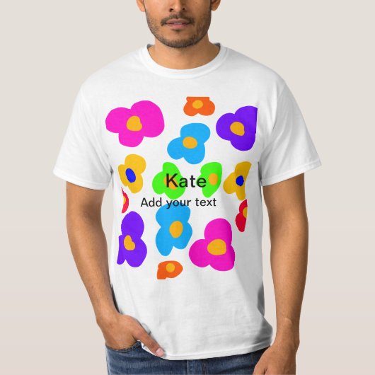 Rainbow flower pride liefde voeg naam tekst labtq  t-shirt (Voorkant)