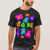 Rainbow flower pride liefde voeg naam tekst labtq  t-shirt (Voorkant)
