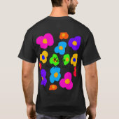 Rainbow flower pride liefde voeg naam tekst labtq t-shirt (Achterkant)
