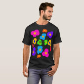 Rainbow flower pride liefde voeg naam tekst labtq t-shirt (Voorkant volledig)