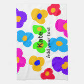 Rainbow flower pride liefde voeg naam tekst labtq theedoek (Verticaal)