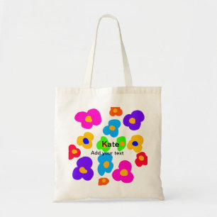Rainbow flower pride liefde voeg naam tekst labtq tote bag