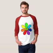 Rainbow Flower Raglan T-shirt (Voorkant volledig)