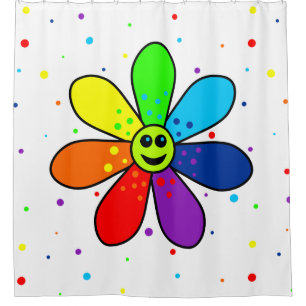 Rainbow Flower Shower Curtain Douchegordijn