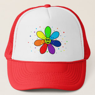 Rainbow Flower Trucker Hat Trucker Pet