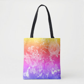 Rainbow Flowers Art Canvas tas
