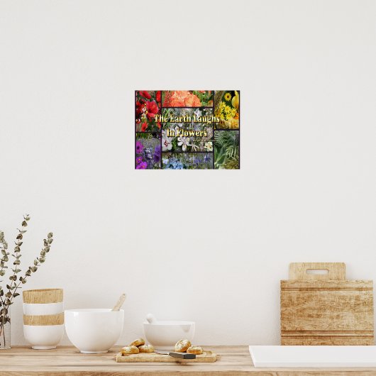 Rainbow Flowers - Earth Laughs van Emerson Poster (Keuken)