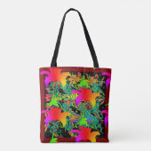 Rainbow Flowers Galore Canvas tas (Achterkant)