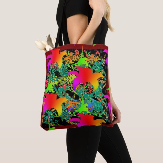 Rainbow Flowers Galore Canvas tas (Dichtbij)