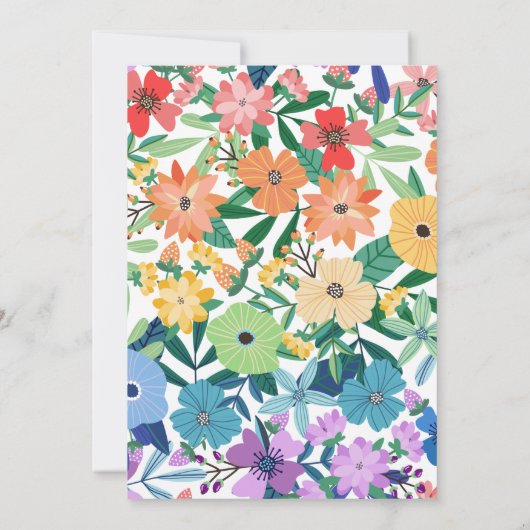 Rainbow Flowers Gay Lesbian Wedding Kaart (Achterkant)