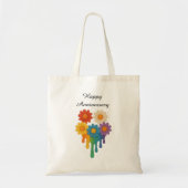 Rainbow Flowers Heart - Gelukkig Jubileum Tote Bag (Voorkant)