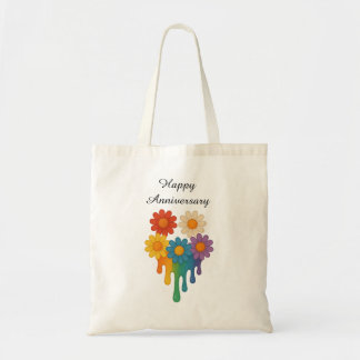 Rainbow Flowers Heart - Gelukkig Jubileum Tote Bag