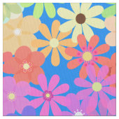 Rainbow Flowers Hippie Style Stof (Close Up)