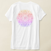 Rainbow Flowers Mandala Vrouwen V-hals T-shirt – F (Laag Achter)