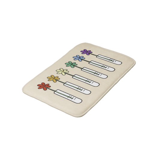 Rainbow Flowers met Science Beaker Badmat (Gekanteld)