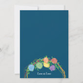 Rainbow Flowers Mrs lesbian bruiloft-uitnodiging Kaart (Achterkant)