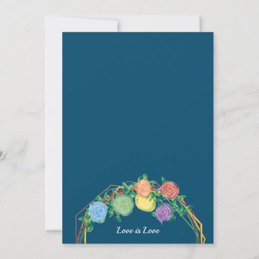 Rainbow Flowers Mrs lesbian bruiloft-uitnodiging  Kaart (Achterkant)