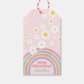 Rainbow Flowers Retro Verjaardag geeft de voorkeur Cadeaulabel (Voorkant)