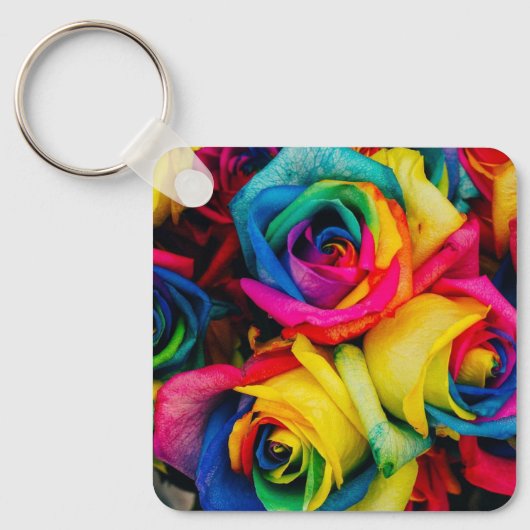 Rainbow Flowers Sleutelhanger (Voorkant)