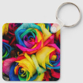 Rainbow Flowers Sleutelhanger (Achterkant)