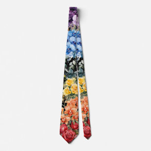Rainbow Flowers Stropdas