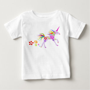 RAINBOW FLOWERS UNICORN VECTOR ILLUSTRATION