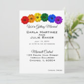 Rainbow Flowers Wedding Invitation Kaart (Staand voorkant)