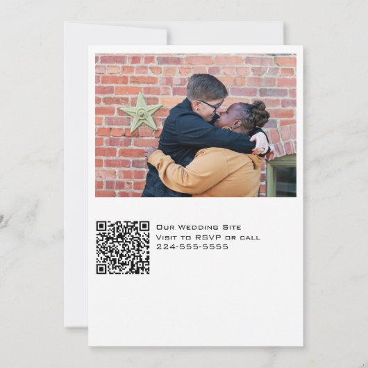 Rainbow Flowers Wedding Invitation Kaart (Achterkant)